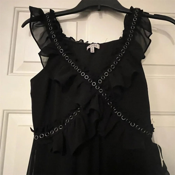 Tobi Black Ruffled Maxi Dress Sleeveless Formal S - Picture 4 of 9